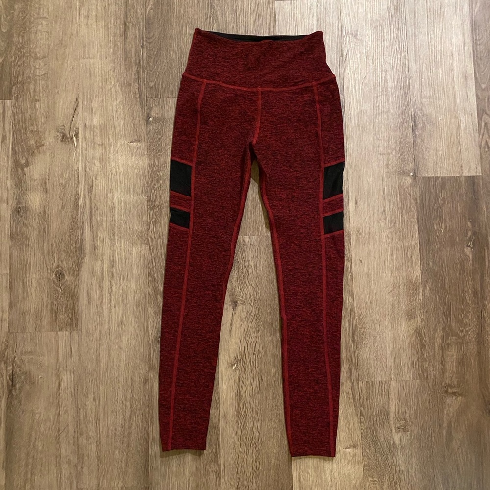 Beyond Yoga Maroon Heathered Leggings